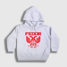Presmono Unisex Çocuk Beyaz Emperor V2 Ufc Mma Fedor Emelianenko Kapüşonlu Sweatshirt