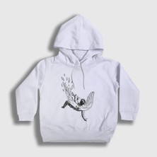 Presmono Unisex Çocuk Beyaz Icarus Melek Falling Angel Kapüşonlu Sweatshirt