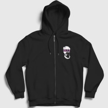Presmono Unisex Siyah Joe Talbot Müzik Idles Fermuarlı Kapüşonlu Sweatshirt