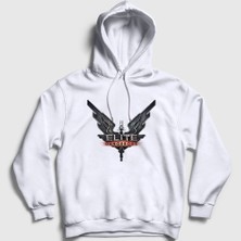 Presmono Unisex Beyaz Logo Oyun Elite Dangerous Kapüşonlu Sweatshirt