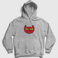 Presmono Unisex Gri Marceline's Cat Hediye Kedi Kedili Kapüşonlu Sweatshirt