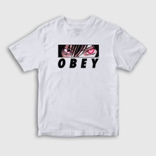 Presmono  Çocuk Beyaz Obey Lelouch Anime Code Geass T-Shirt