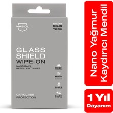 Nasiol Glasshield Wipe-On Nano Yağmur Kaydırıcı Mendil-Cam Yüzey Seramik Kaplama-1 Yıl Dayanım