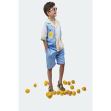 Hulm Limon Nakış Detaylı Erkek Çocuk Gömlek MKN2014