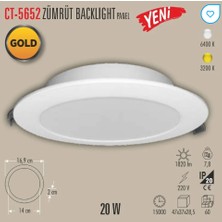 Cata CT-5652 Zümrüt 20 Watt Günışığı Sıva Altı Yuvarlak Backlight LED Panel