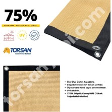 Torsan Güneşlik File – Yüzde 75Lik – Çit Filesi – Krem – Şeritli ve Halkalı - 1.5 Metre x 2 Metre