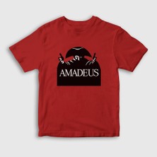 Presmono  Çocuk Kırmızı Poster Amadeus Mozart T-Shirt