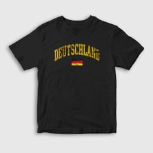 Presmono  Çocuk Siyah Deutschland Almanya Bayrağı T-Shirt