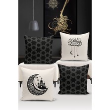 Bertille Home Ramazan Serisi Çift Tarafı Dijital Baskılı  4'lü Kırlent Kılıfı Seti