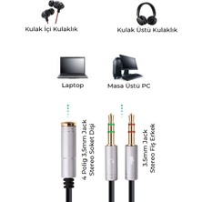 Pc Için Kulaklık Dağıtıcı Kablo 3,5 mm Kulaklık Ses Adaptör Dönüştürücü Kulaklık/mikrofon ile 2 Çift