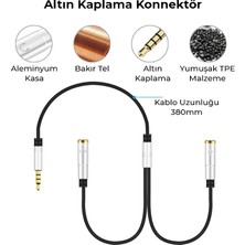 Pc Için Kulaklık Dağıtıcı Kablo 3,5 mm Kulaklık Ses Adaptör Dönüştürücü Kulaklık/mikrofon ile 2 Çift