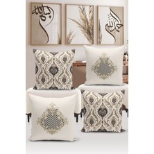 Bertille Home Ramazan Serisi Çift Tarafı Dijital Baskılı  4'lü Kırlent Kılıfı Seti