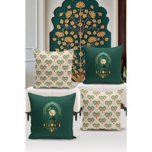 Bertille Home Ramazan Serisi Çift Tarafı Dijital Baskılı  4'lü Kırlent Kılıfı Seti