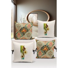 Bertille Home Ramazan Serisi Çift Tarafı Dijital Baskılı  4'lü Kırlent Kılıfı Seti