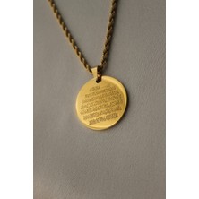 Nenya Çelik Ayetel Kürsi Burgu Kolye