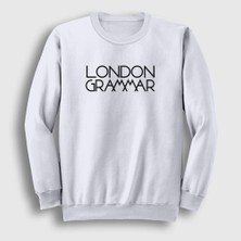 Presmono Unisex Beyaz Logo Müzik London Grammar Sweatshirt