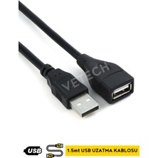 Vetech 1.5mt USB Uzatma Kablosu Yazıcı / USB Bellek / Kablo USB Uzatıcı