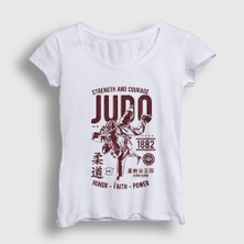 Presmono Kadın Beyaz Kano Jigoro Ufc Mma Judo T-Shirt