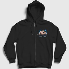 Presmono Unisex Siyah Motoko V2 Ghost In The Shell Fermuarlı Kapüşonlu Sweatshirt