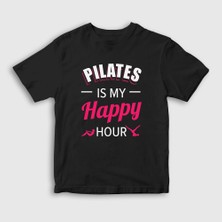 Presmono  Çocuk Siyah My Happy Hour Hediye Pilates T-Shirt