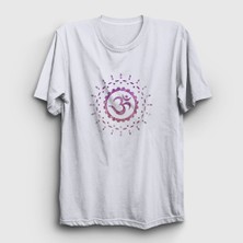 Presmono  Beyaz Om Sembol Meditasyon Hediye Yoga T-Shirt