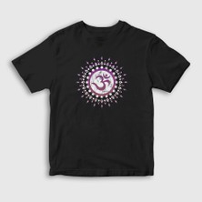 Presmono  Çocuk Siyah Om Sembol Meditasyon Hediye Yoga T-Shirt