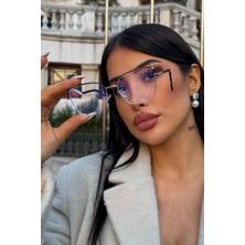 Falan Eyewear Lela Kadın Blue Block Gözlük Silver-Siyah