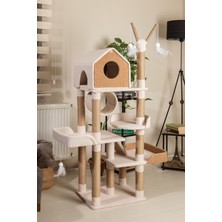 Raikou Kedi Tırmalama 1.43M Uzunluk Tırmalama ve Oyun Evi Kedi Bella büyük kedi ağaç evi