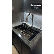 Lavello Style 2024 Ultra Teknolojik/akıllı Evye Dijital Göstergeli, Çift Bataryalı, Şelaleli, Akıllı Eviye Seti