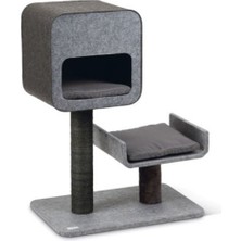 Karlie Beeztees Oyun Evi Yataklı Kedi Tırmalama Direği 60x40x82 cm Gri