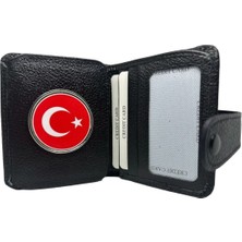 Ayyıldız Bayrak Türkiye Çıtçıtlı Cüzdan Hakiki Deri