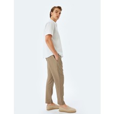 Koton Beli Bağcıklı Keten Viskon Karışımlı Chino Pantolon
