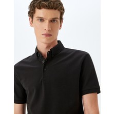 Koton Kısa Kollu Düğme Detaylı Pamuklu Slim Fit Polo Yaka Tişört