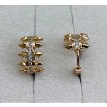 By Nur Takı Zirkon Rose Gold Renk Taşlı Küpe