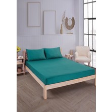 Pamuklu Çizgili Saten Tek Kişilik Lastikli Çarşaf Seti 100 x 200 cm 30  cm  1 Adet Yastık Kılıfı