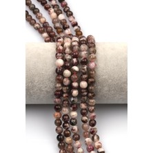 Alibaba Doğaltaş Pembe Turmalin (Rubelit) Doğaltaş Dizi 6 mm Küre Kesim