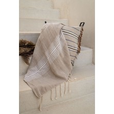 Barine Linen Keten Peştamal Beyaz 90 x 175 - Keseli