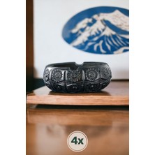 Küllük Kül Tablası Sigara Küllüğü Gümüş Eskitme 4 Adet Model 4