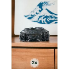 Küllük Kül Tablası Sigara Küllüğü Gümüş Eskitme 2 Adet Model 2