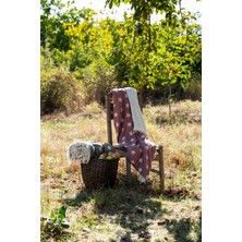 Taşıma Kemerli, Polar Kaplı, Çift Yüzlü, Yazı Jakarlı Throw Burgundy 130 x 170