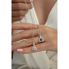 Usho Jewelry Pırlanta Modeli Üçgen Kadın Kolye 925 Ayar Gümüş, Kadın Kolye, UCGNPRLNTSK001