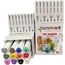 Penmark Marker Kalem Seti 12'li Çift Uçlu ( Made In Türkiye)