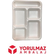 5 Bölmeli Kullan At Köpük Tabak 100 Adet