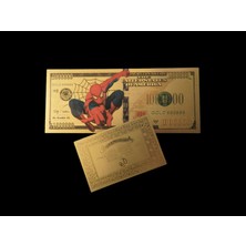 Gold Banknote Spider Man 24 Ayar Altın Kaplama 1 Milyon Dolar Banknot Sertifikalı