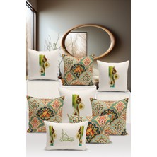 Bertille Home Ramazan Serisi Çift Tarafı Dijital Baskılı  8'li Kırlent Kılıfı Seti