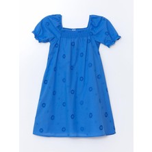 Lcw Kids Kare Yaka Fisto Detaylı Kız Çocuk Elbise