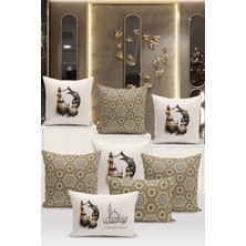 Bertille Home Ramazan Serisi Çift Tarafı Dijital Baskılı  8'li Kırlent Kılıfı Seti