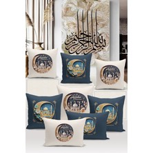 Bertille Home Ramazan Serisi Çift Tarafı Dijital Baskılı  8'li Kırlent Kılıfı Seti