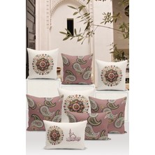 Bertille Home Ramazan Serisi Çift Tarafı Dijital Baskılı  8'li Kırlent Kılıfı Seti