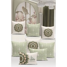 Bertille Home Ramazan Serisi Çift Tarafı Dijital Baskılı  8'li Kırlent Kılıfı Seti